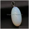 Pendant Necklaces 1Pc Natural Stone Opal Pendants Reiki Heal Polished Charms For Jewelry Making Diy Women Necklace Earring Gifts Dro Dht7W