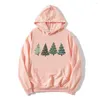 Sweat à capuche femme arbre de noël sweat joyeux vêtements d'hiver esthétique Streetwear femmes sweat à capuche imprimé cadeaux Kawaii hauts M