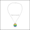 Pendant Necklaces Men Women Gay Pride Choker Necklace Rainbow Flag Lesbian Lgbt Love Is Glass Pendants Unique Jewelry Drop Delivery Dhmhf