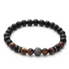 Charm Bracelets 2023 Classic Crown Bracelet Men Fashion 8MM Matte Bead Tiger Eye Stone For Jewelry Gift