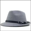 Stingy Brim Hats Small Women Men Felt Fedora Hat Panama Top Woman Fedoras Man Autumn Winter Cap Womens Mens Caps Party Christmas Gif Dhckn