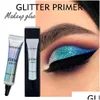 Fond de teint Primer Handaiyan Glitter Paillettes Crème de maquillage pour les yeux Imperméable à l'eau Paillettes Fard à paupières Colle Cosmétiques coréens Correcteur Base Drop Dhmcj