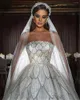Suknia ślubna suknia balowa srebrna luksusowe sukienki w rozmiarze plus 2023 Suknie bez rękawów ślubnych sukienki do vestido de noiva
