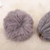 Beanies Beanie/Skull Caps faux päls pompoms stickade vinterhattar för kvinnor flickor skallies tjock fluffig boll kvinnlig mode varm hat1