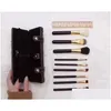 Brilhos de maquiagem Brand 9 PCs Set Kit Travel Beauty Professional Wood Handle Foundation Lips Cosmetics Brush Drop Drop Drop Health Tools DHXDQ