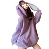 Women's Hoodies & Sweatshirts Women Cartoon Ear Hooded Collar Purple White With Pocket Loose Fashion Ladies Sportswear Cute OutdoorsWomen's