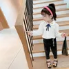 Jeansy dziewczyny koreańskie styl 2023 Autumn maluch dziewczyna solidne dżinsowe spodnie Slim Fashion Falling Children Botton Spodni