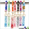 Party Favor Bank Card Reader Bracelet Keychain Sile Bead Pols Key Chain ATM Extractor Ring Druppel levering Home Garden Festief S DHWTG