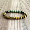 Strand 8MM Beads Tiger Eyes Stone African Turquoises Bracelet Meditation Jewelry Yoga Mala Gift For Her Drop