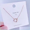 Pendant Necklaces 925 Sterling Sier Sweet Zircon Circle For Women Weddings Anniversary Party Jewelry Korea Style Drop Delivery Pendan Dhzvp