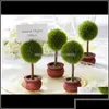 Party Decoration Event Leveringen Feestelijke Home Garden Groothandel Ronde Vormige Green Topiary Tree PO en Place Card Holder Wedding Gunst DHK7T