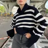 Women's Sweaters Stripe Long Sleeve Turtleneck Sweater 2023 Autumn Winter Knitted Oversized Women Pullover Jumper Casual Knitwear Top Outwea