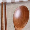 Juegos de vajilla hechos a mano azufaifo árbol combinaciones coreanas de madera utensilio 15 juego de cucharas y palillos