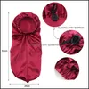 Beanie/Skull Caps Women Long Night Sleep Hat Satin Turban Cap With Button Woman Durag Durags Ladies Hair Care Shower Hatts Salong Make Dhsxz