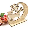 Autres fournitures de fête festive Ramadan décor en bois islamique musulman Eid Mubarak maison ornement bricolage creux lune étoile mouton décoration D Dhnjw