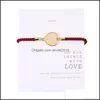 Bedelarmbanden zirkon liefde hart verstelbaar gevlochten string micro inlay bangle sieraden cadeau voor vrouwelijke mannen met wenskaart drop leveren dhkcd