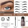 Eyebrow Enhancers Professional One Step Stamp Sha Kit Set Gel Makeup Magic Stencils Eye Brow Brushes Drop Delivery Health Beauty Eyes Dha6R