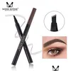 Eyebrow Enhancers Drop Miss Rose Pencil Waterproof Fork Tip Tattoo Pen 4 Head Fine Sketch Liquid Enhancer Dye Tint Delivery Health B Dhmg9