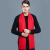 Scarves Winter Soild Color Warm Cashmere Scarf For Men Long Wool Pashmina Male Neck Warmer