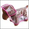 Hundebekleidung Wasserdichter Regenmantel Kapuze Transparente Haustier-Welpen-Regenmantel-Umhang-Kostüme Kleidung Katze Hundebedarf Drop-Lieferung Home Gard Dh6Ci