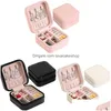 Salle De Bains Organisation De Stockage Mini Faux Cuir Voyage Boîte À Bijoux Facile Portable Organisateur De Cadeau Cas Boucle D'oreille Anneau Collier Creativ Dhlqf