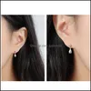 Dangle Chandelier Real 925 Sterling Sier Water Drop Earrings For Women Girls Korean Ins Cute Earring Fine Party Jewelry Gift Yme52 Otqzj