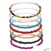 Charm Armband 7st pärla enkel modern colastisk elastisk rep dekorativ armband för kvinna droppleverans smycken dh1ef