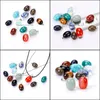 H￤nge halsband naturliga kristall rose kvarts sten oval boll form halsband chakra helande smycken f￶r kvinnor yummyshop drop leverera dhzfa