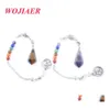 Hangende kettingen kleine maat stenen boeddha kop 3d pendum hangers voor wichel kegel 7 chakra ketting zeshoek pendo sieraden bo905 drop de dhnoe