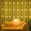 Strings Snowflakes Window Curtain Light 3X0.8M Christmas Fairy Icicle For Bedroom Wall Party Indoor Outdoor Decor