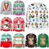 Suéteres femininos 2023 Feio Natal para homens Men Men 3D Presente de impressão Pullover engraçado Sweater Tops Tops outono Winter Natal