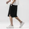 Men's Shorts Cotton Linen Casual Men's Summer Harajuku Solid Color Bermuda For Men