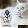 Cat Toys Pet Toy Canvas Fish Soft Plush Creative Catnip Gevulde Pillow Doll Simation Spelen Slee Mint Mint Drop Delivery Home Garden Dhuyq