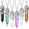 Pendants Hexagonal Natural Crystal Pointed Quartz Stone Pendant Shape Healing Diy Gemstone For Necklace Jewelry Making Drop Delivery Ambov