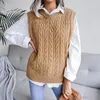 Women's Vests Warm Stylish Lady Autumn Winter Sleeveless Sweater Jumper Breathable Knitted Vest Twist Streetwear