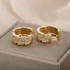 Boucles d'oreilles créoles en Zircon pour femmes, bijoux gothiques, couleur argent, tendance, Piercing, cadeau de noël, 2023