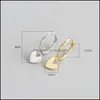 Hoop Huggie 100 Genuine 925 Sterling Sier Earrings For Women Korea Ins Heartshaped Pendant Circle Earring Fine Jewelry Yme828 Drop Otske
