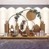 Party Decoration Luxury Mall Shop Stage Arrivals Display Stand Birthday Baptism Plinth Table Circle Decorate Frame Wedding Welcome Door Prop