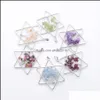 Pendentif Colliers Arbre de vie Pendentifs Chips naturelles Pierre 7 Chakra Reiki Étoile à cinq branches Métal Merkaba Bijoux Améthyste Garnet O Dhl7G