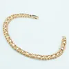 Linkarmbanden 7mm Mens Boys 585 Rose Gold Color Fashion Bracelet Chain 22cm sieraden