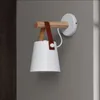 Wall Lamps LED Living Room Sconces Light E27 Nordic Wooden Belt White/Black Bedside Lamp Porch