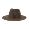 Breda randen hattar unisex hink brim-straw panama hatt cowboy strand sol vuxen ccouple bälte spänne fedora uv skydd mössa