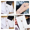 Pendant Necklaces Fashion Korean Necklace Luxury Shiny Zircon Star For Women Clavicle Choker Jewelry Gift Drop Delivery Pendants Dhiv3