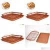 Colanders Strainer Copper Air Fryer Crisper Tray Oil Fying Basket Non Stick Mesh Grill Aluminium met eenvoudige greephandgrepen T200227 D DHQNU