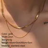 Catene collana di colore oro per donna girocollo 316L Catena in acciaio inossidabile Simple Clavicle Gioielli WholeSaleChains