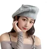 Beretten 2023 Koreaanse versie Japanse zwart gebreide wolberet cap dames herfst winter casual outdoor warme schilder hoed boina casquette