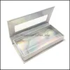 Storage Boxes Bins Transparent Paper Lines Eyelash Case Mounting Box False Eyelashes Bottom Tray Cosmetic Packaging Muti Color Obl Dhesg