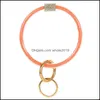 Key Rings Ring Polslet Keychain Round armbanden Keychains Charm Bracelet Circle Bangle For Women Girls Sieraden DHS L598fa Drop Deliv Dhwmh