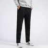 Pantaloni da uomo in peluche ispessiti sportivi da uomo di mezza età pantaloni casual con coulisse dritti inverno caldo sciolto tinta unita