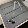 P Triangle Pendant Luxury Designer Necklace for women men Chain Fashion Jewelry Black White Design Party Silver Hip Hop